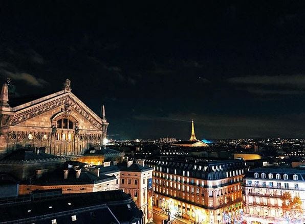 3 dias en Paris Terraza techos de noche Francia Galeries Lafayettes Opera